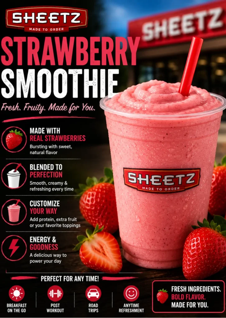 Sheetz Smoothie Menu With Prices | Best Flavors (2026) 3 Strawberry smoothies